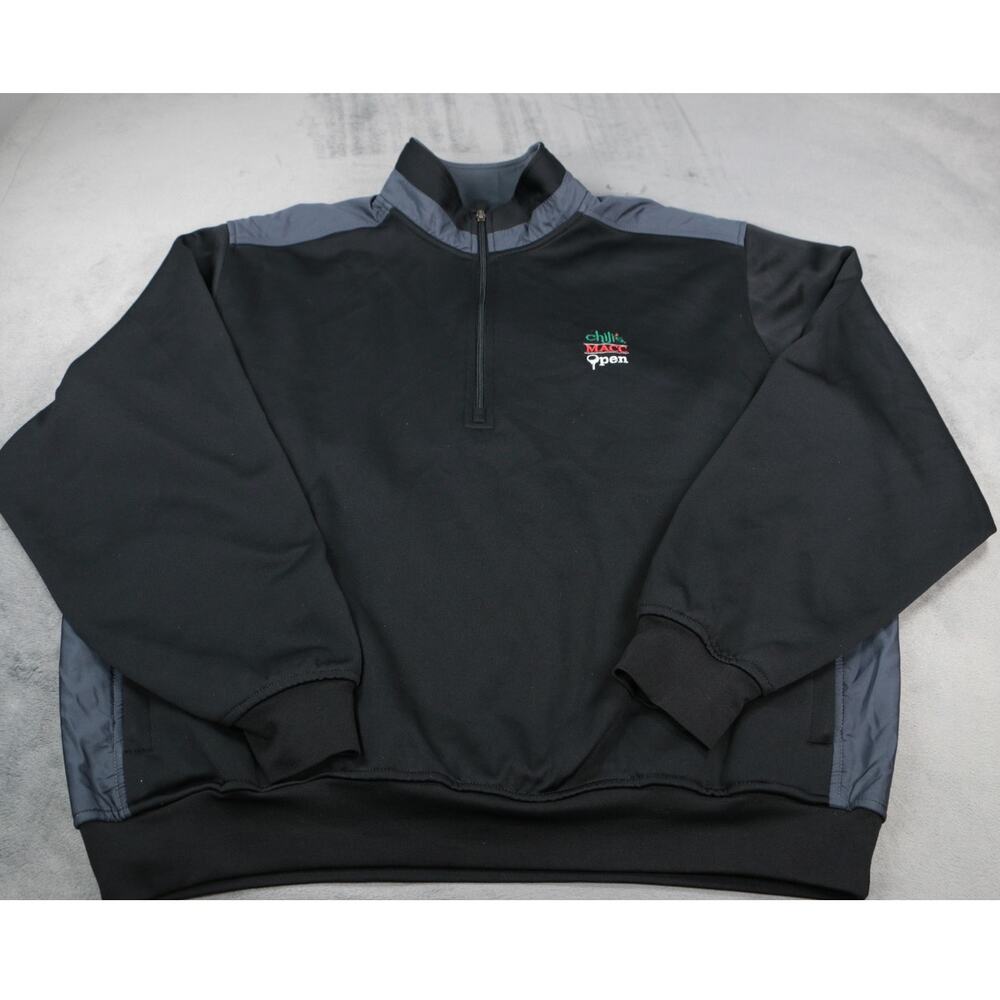 Page & Tuttle Chili’s MACC Open 1/4 Zip Pullover Jacket Mens XL Black Golf